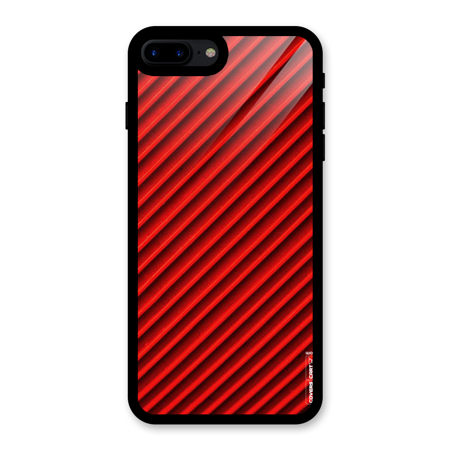 Red Rugged Stripes Glass Back Case for iPhone 8 Plus
