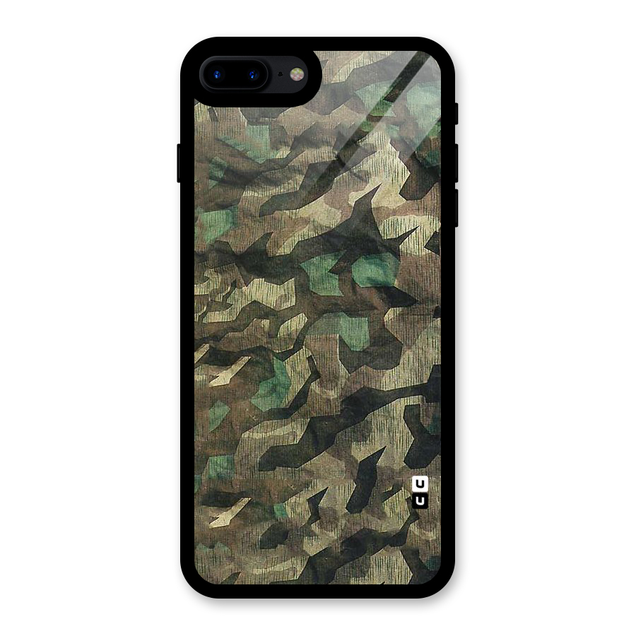 Rugged Army Glass Back Case for iPhone 8 Plus