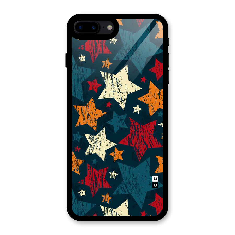 Rugged Star Design Glass Back Case for iPhone 8 Plus