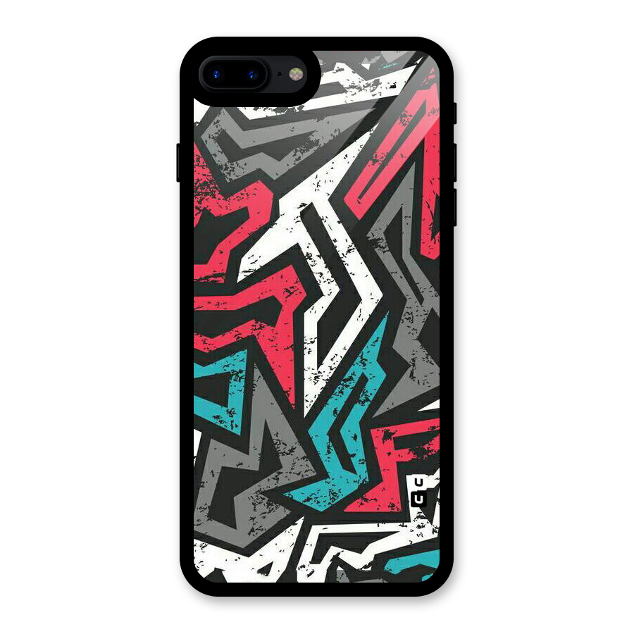 Rugged Strike Abstract Glass Back Case for iPhone 8 Plus