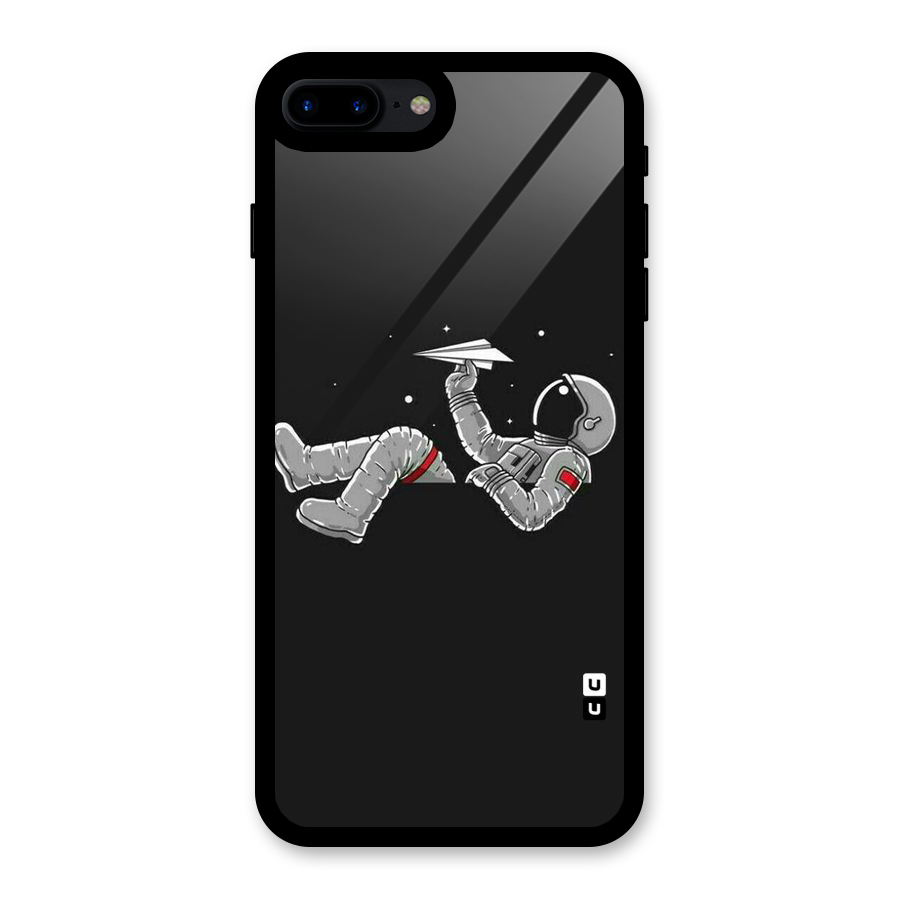 Spaceman Flying Glass Back Case for iPhone 8 Plus