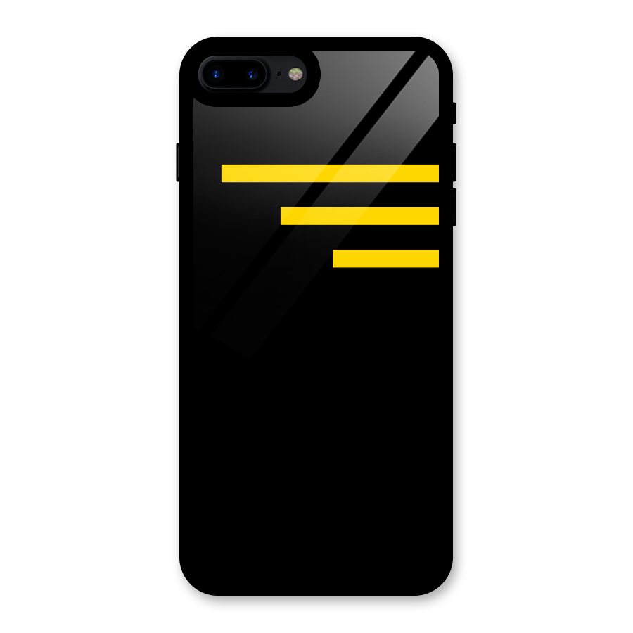 Sports Yellow Stripes Glass Back Case for iPhone 8 Plus
