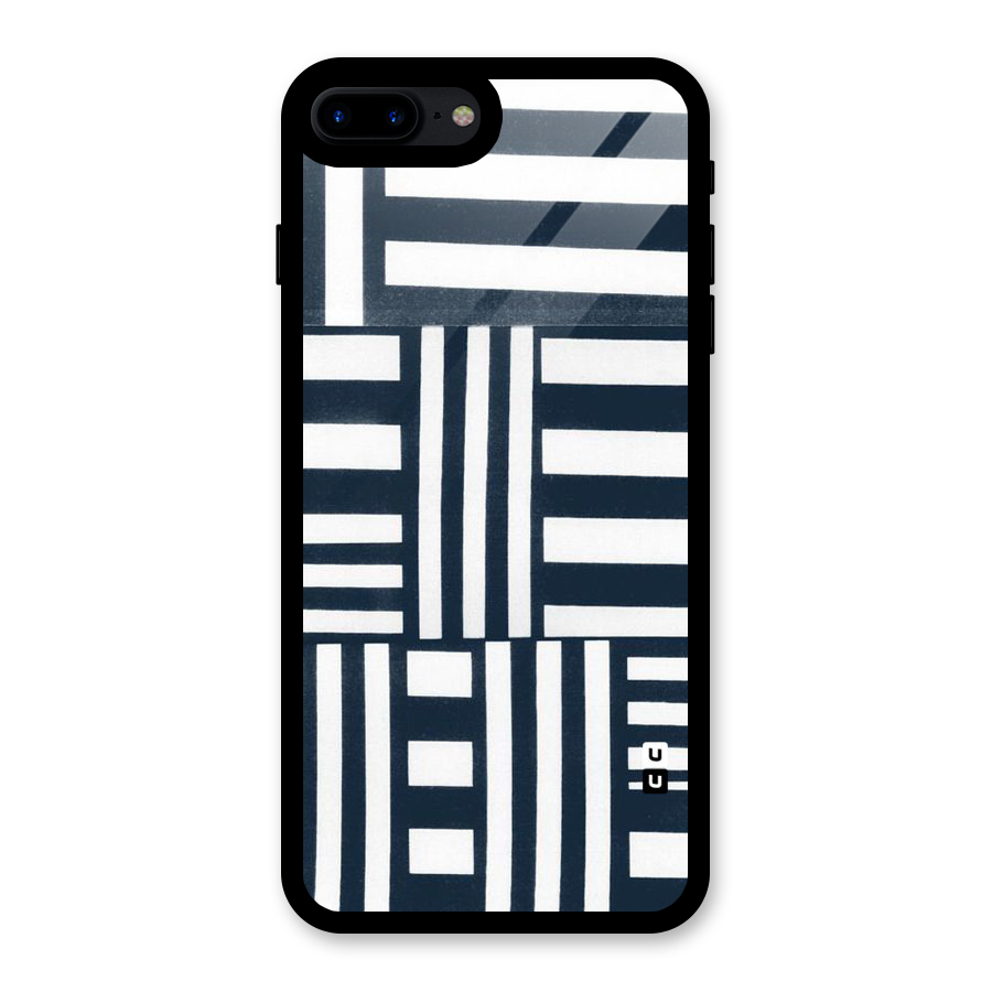 Square  Stripes Glass Back Case for iPhone 8 Plus
