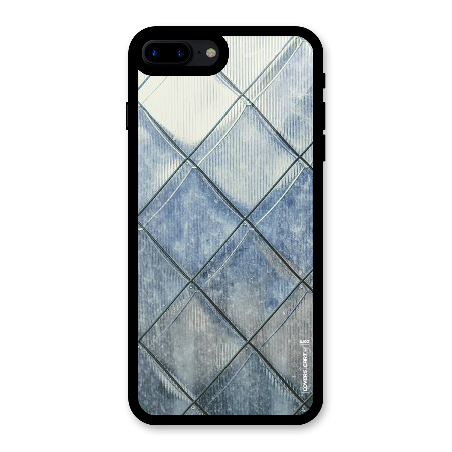 Steel Blue Pattern Glass Back Case for iPhone 8 Plus