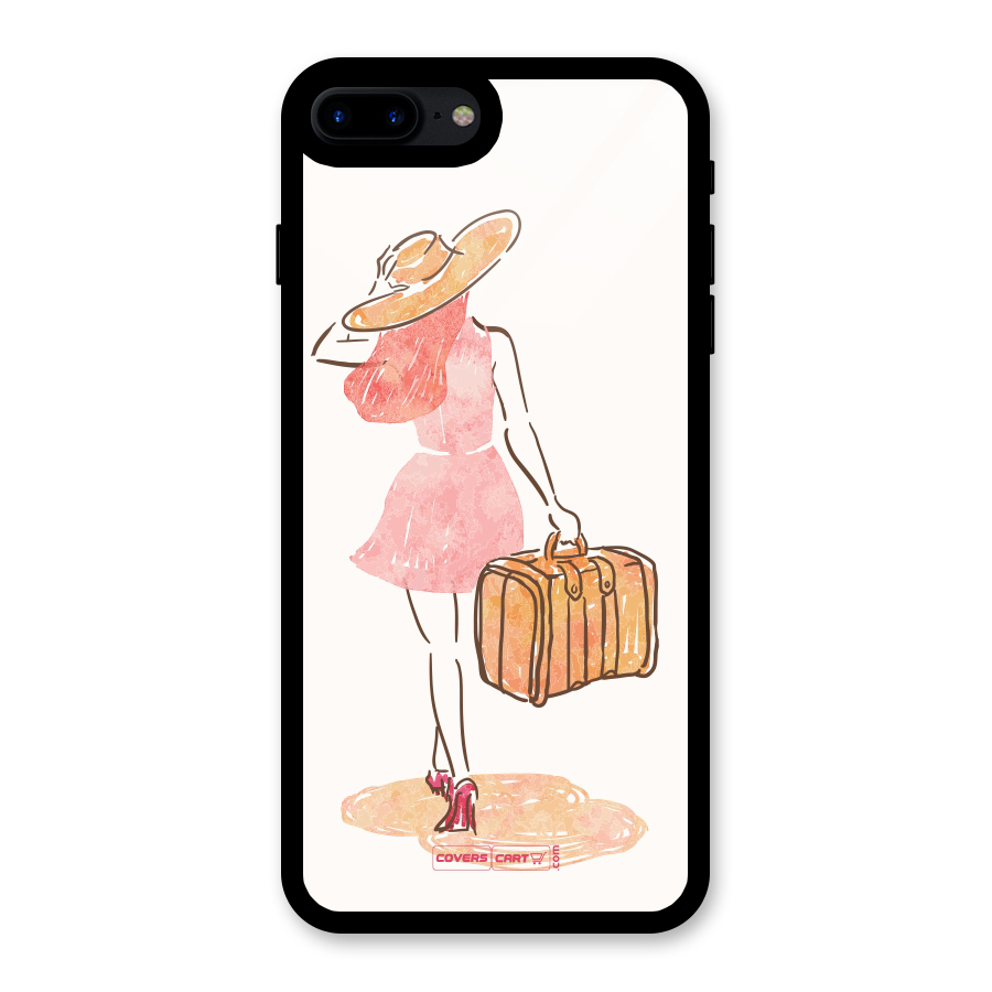 Travel Girl Glass Back Case for iPhone 8 Plus