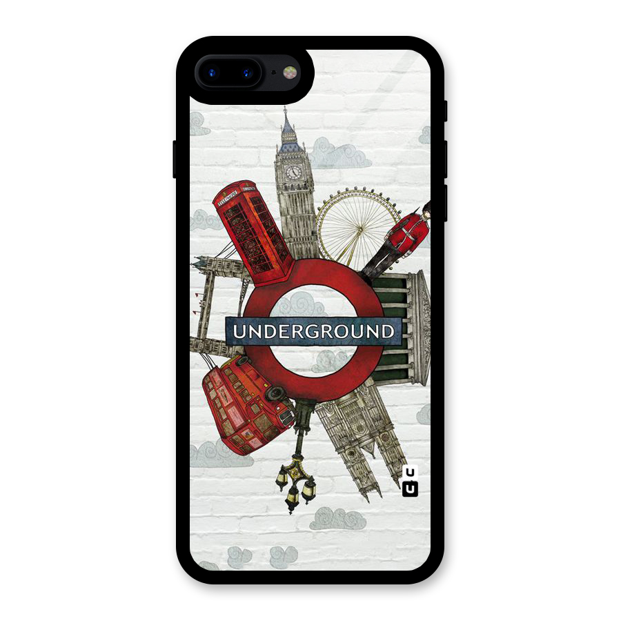 Underground Design Glass Back Case for iPhone 8 Plus