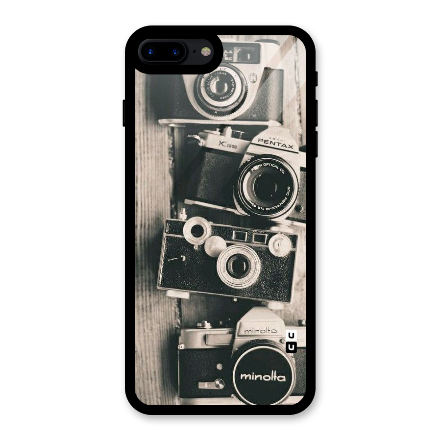 Vintage Style Shutter Glass Back Case for iPhone 8 Plus