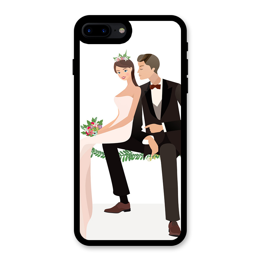 Wedding Couple Glass Back Case for iPhone 8 Plus