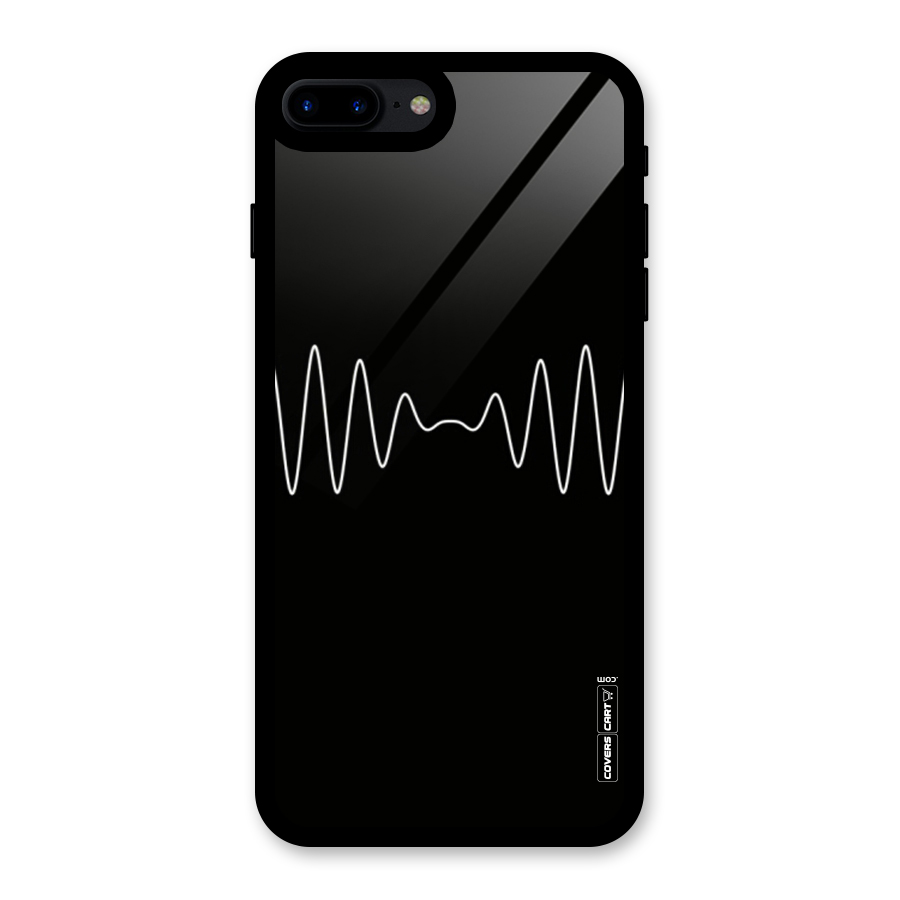 White Minimal Thread Glass Back Case for iPhone 8 Plus