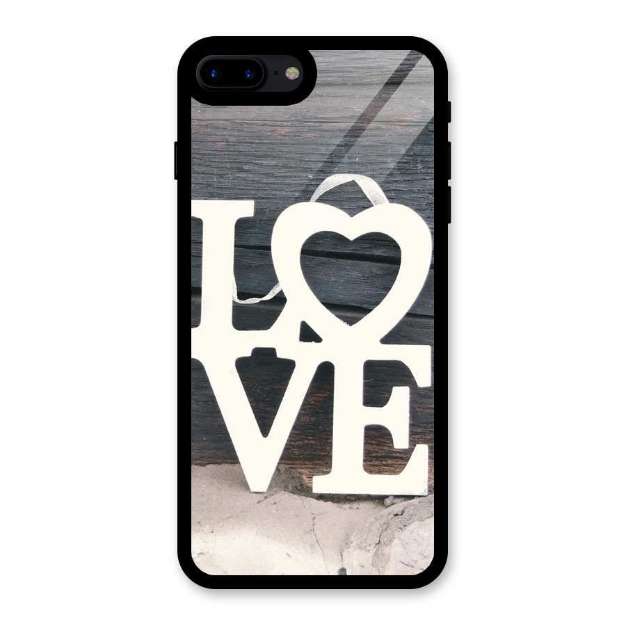 Wood Love Lock Glass Back Case for iPhone 8 Plus