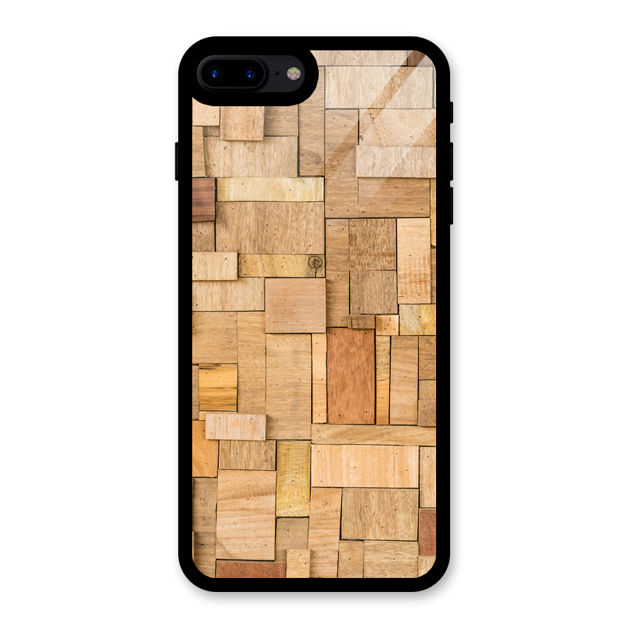 Wooden Blocks Glass Back Case for iPhone 8 Plus