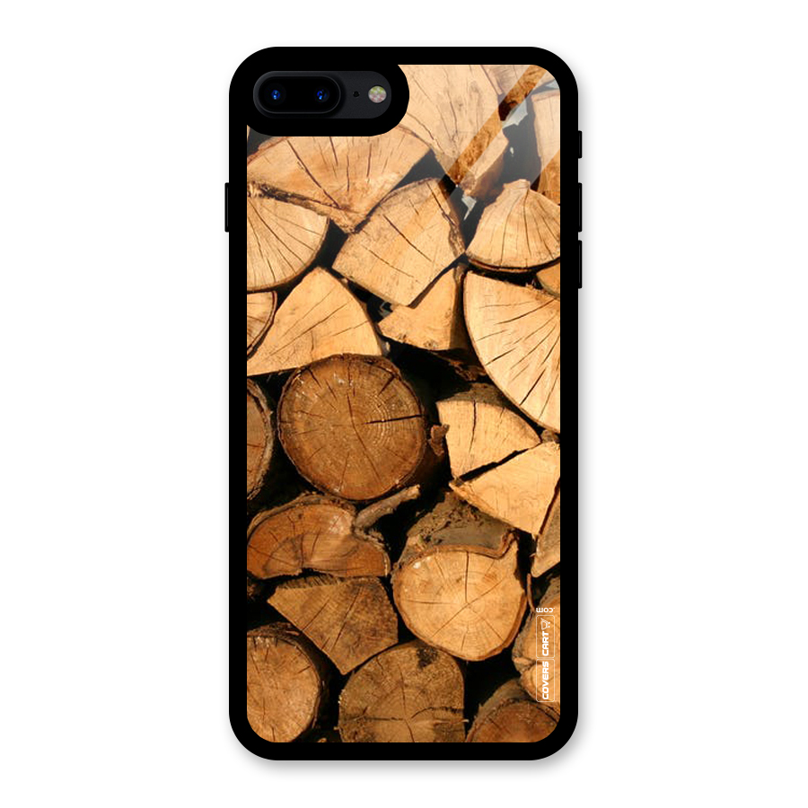Wooden Logs Glass Back Case for iPhone 8 Plus