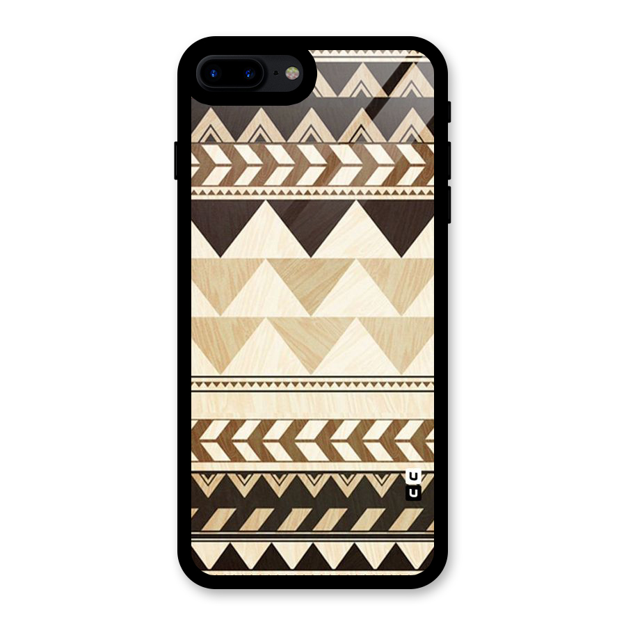 Wooden Printed Chevron Glass Back Case for iPhone 8 Plus