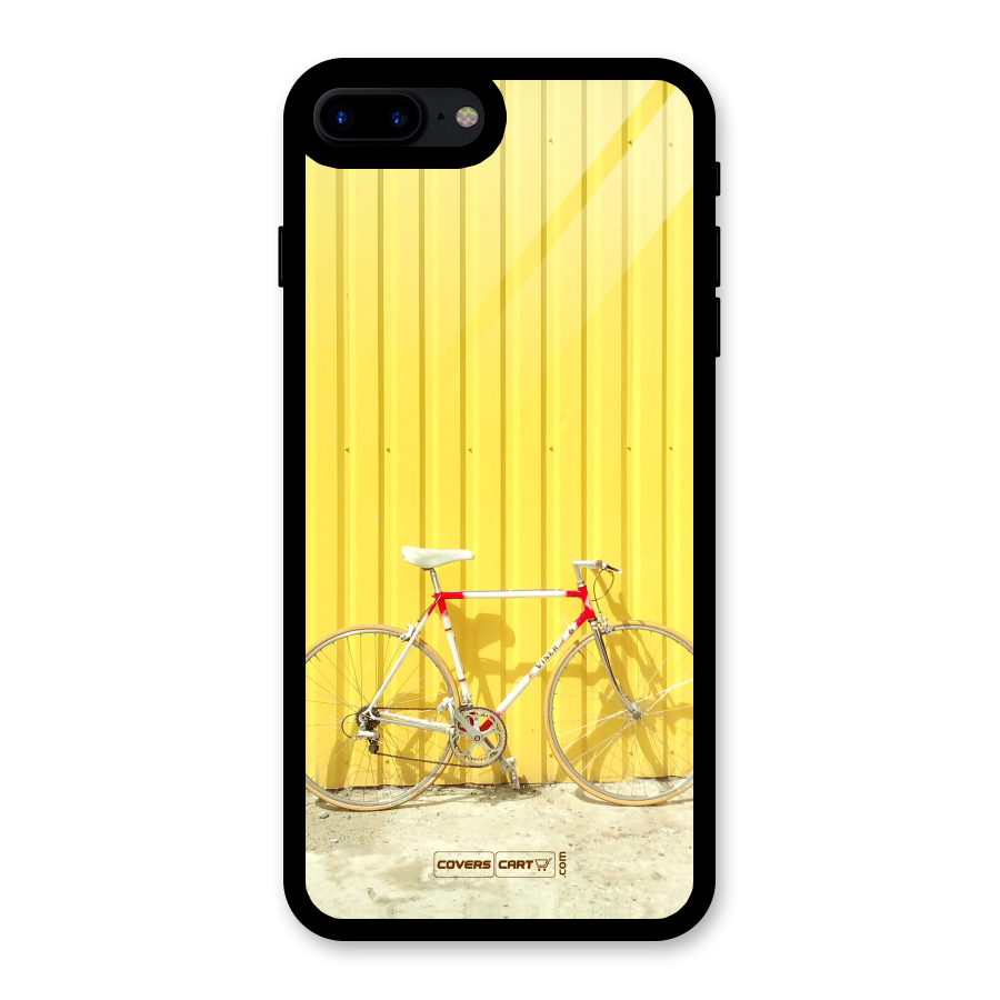 Yellow Cycle Classic Glass Back Case for iPhone 8 Plus