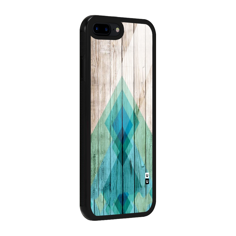 Abstract Green And Wood Glass Back Case for iPhone 8 Plus