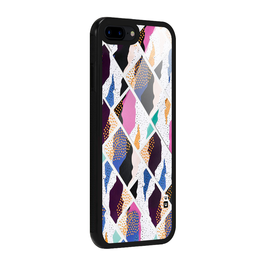 Abstract Polka Glass Back Case for iPhone 8 Plus