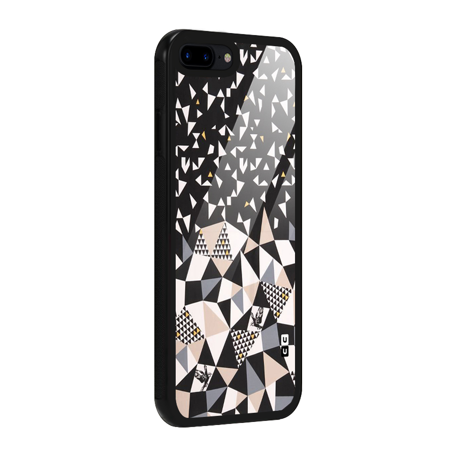 Abstract Varied Triangles Glass Back Case for iPhone 8 Plus