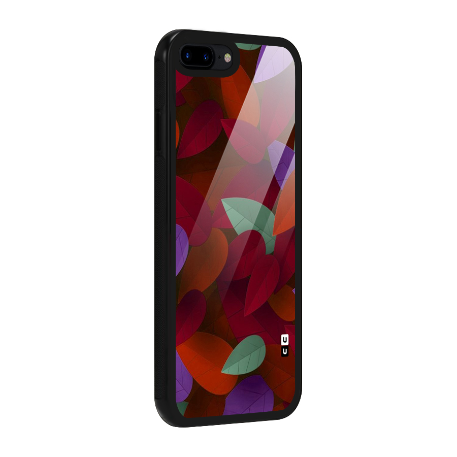Aesthetic Colorful Leaves Glass Back Case for iPhone 8 Plus