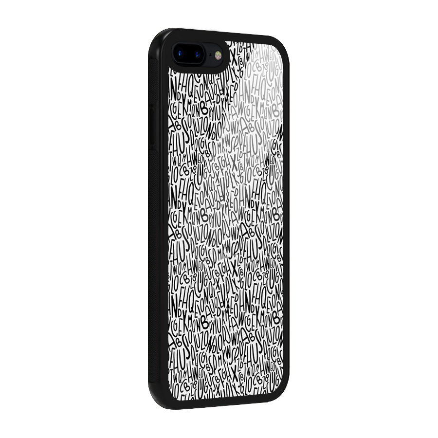 Alphabet Seamless Abstract Glass Back Case for iPhone 8 Plus