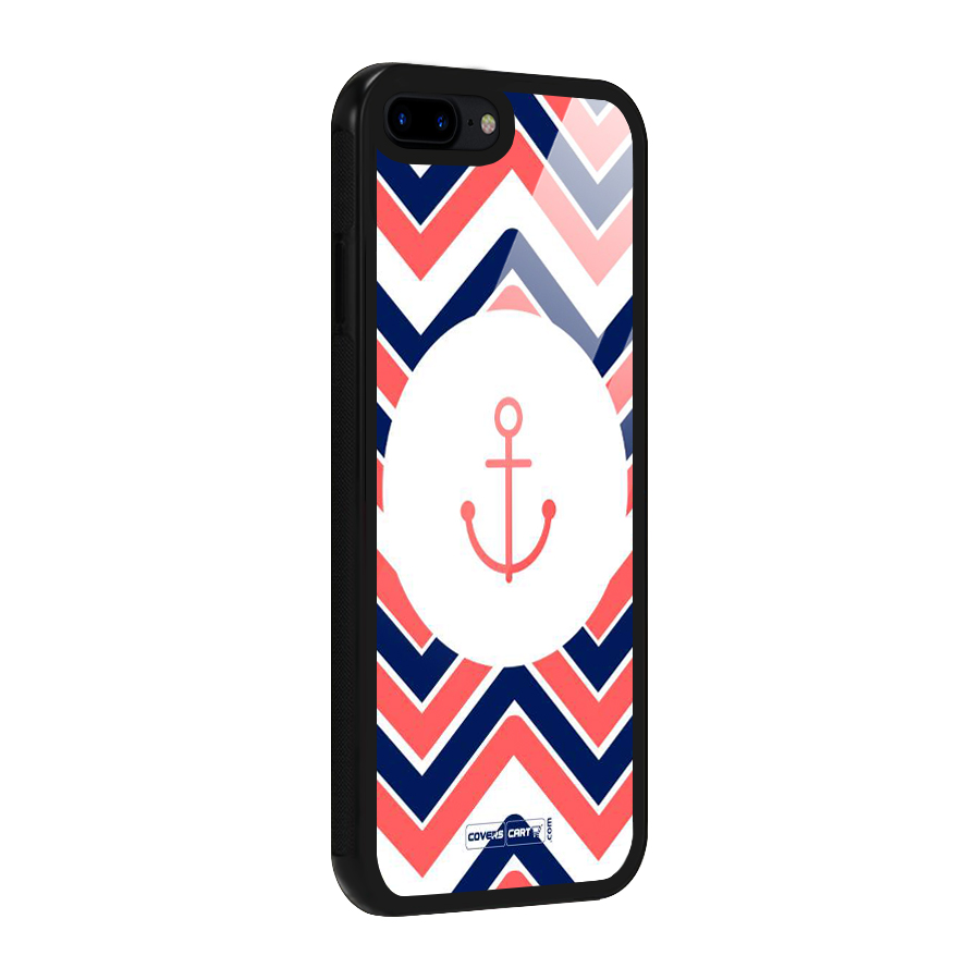 Anchor Zig Zag Glass Back Case for iPhone 8 Plus