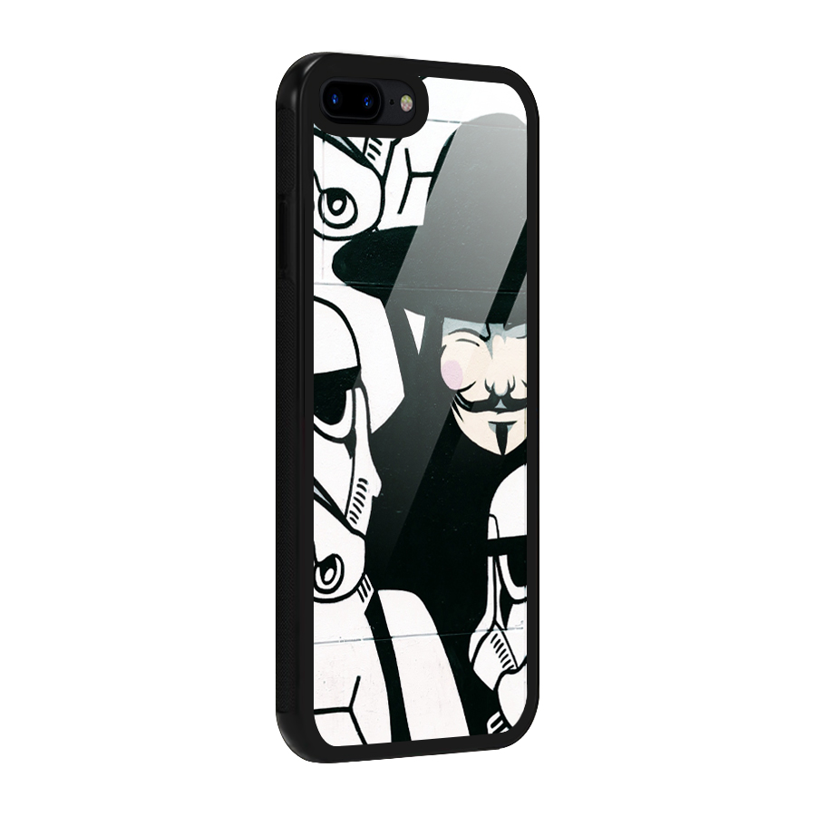 Anonymous Hat Glass Back Case for iPhone 8 Plus
