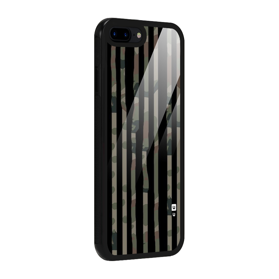 Army Stripes Glass Back Case for iPhone 8 Plus