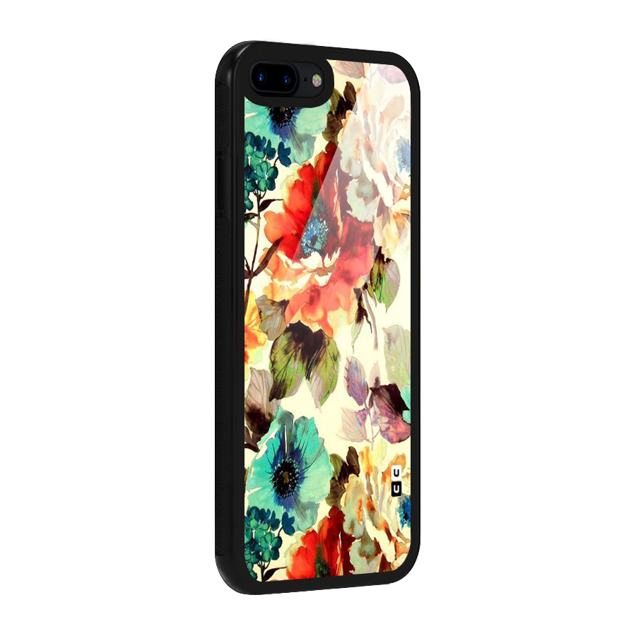 Artsy Bloom Flower Glass Back Case for iPhone 8 Plus