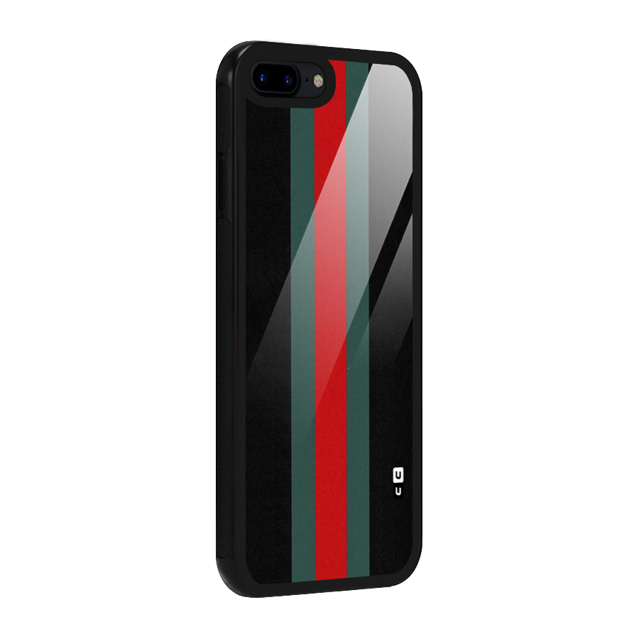 Basic Colored Stripes Glass Back Case for iPhone 8 Plus