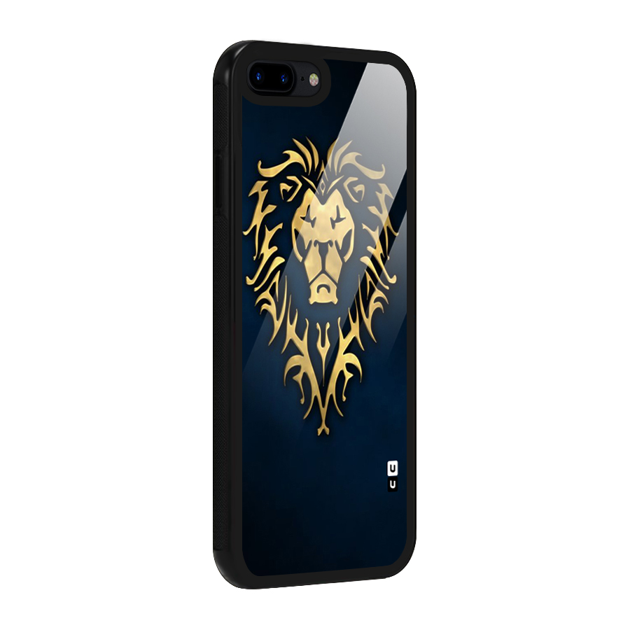 Beautiful Golden Lion Design Glass Back Case for iPhone 8 Plus
