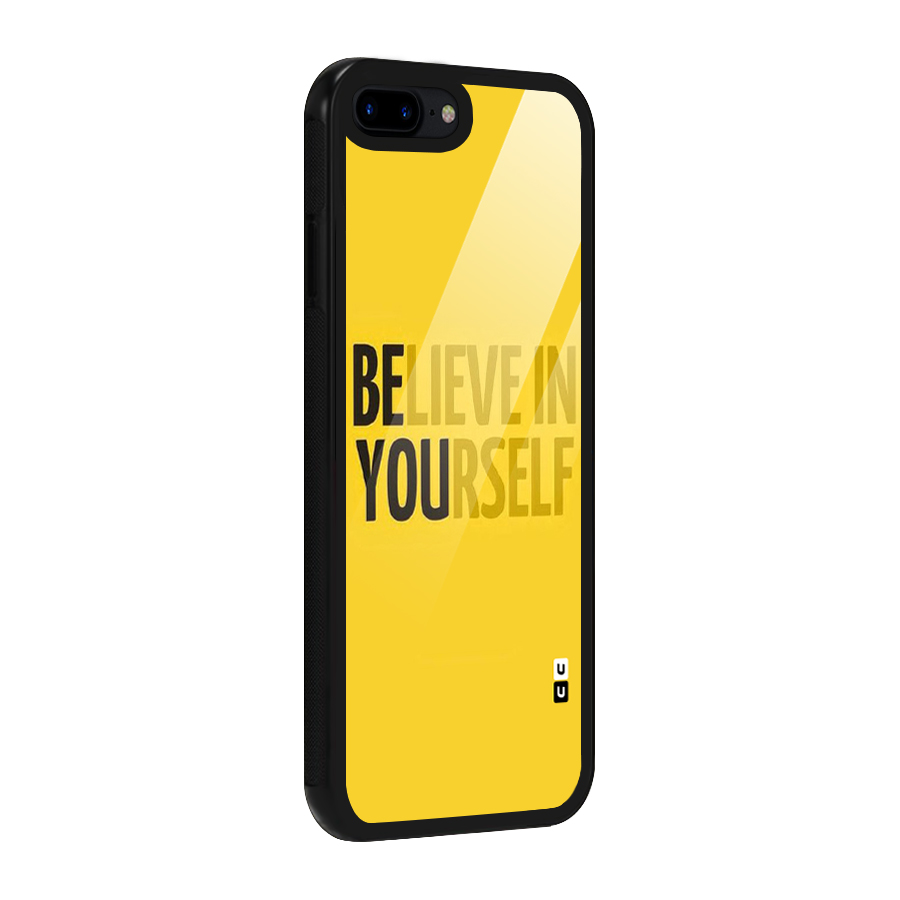 Believe Yourself Yellow Glass Back Case for iPhone 8 Plus