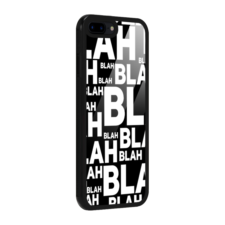 Blah Blah Pattern Glass Back Case for iPhone 8 Plus