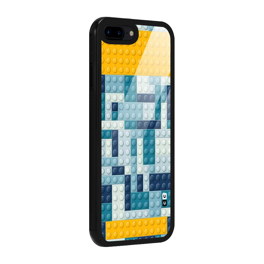 Blocks Blues Glass Back Case for iPhone 8 Plus
