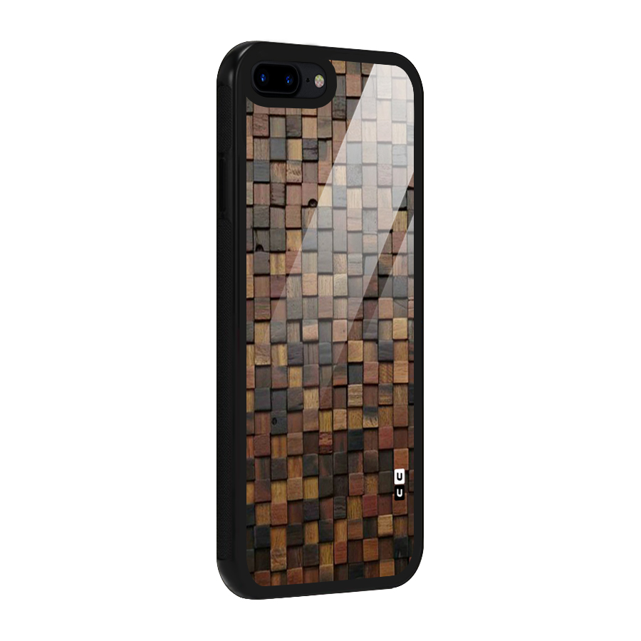 Blocks Of Wood Glass Back Case for iPhone 8 Plus