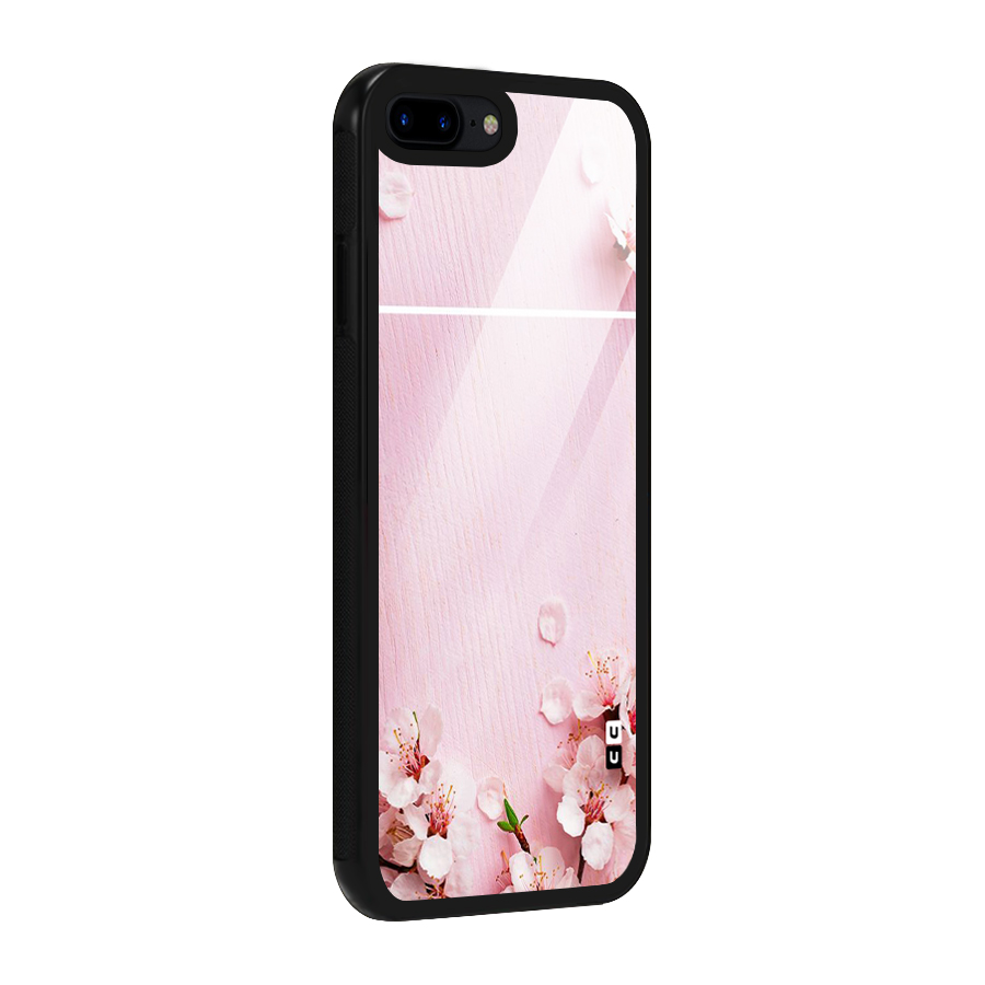 Blossom Frame Pink Glass Back Case for iPhone 8 Plus