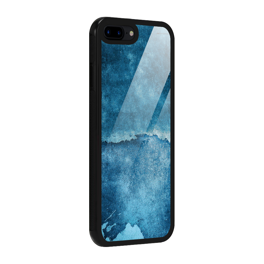 Blue Paint Wall Glass Back Case for iPhone 8 Plus