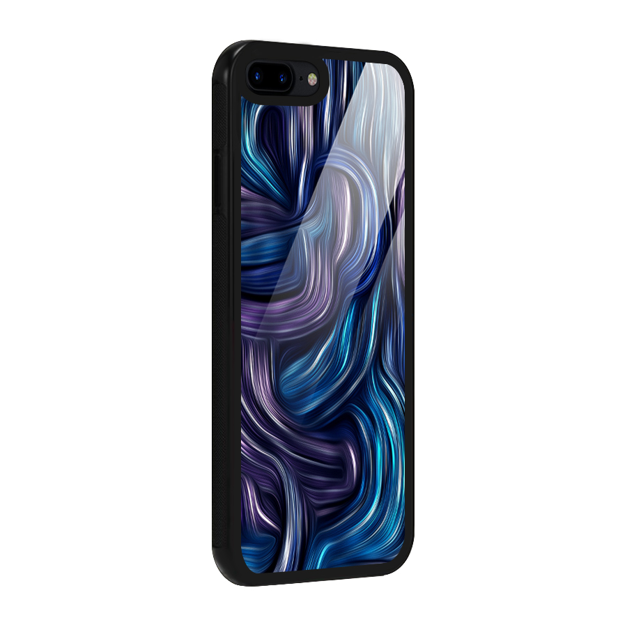 Blue and Purple Oil Paint Glass Back Case for iPhone 8 Plus