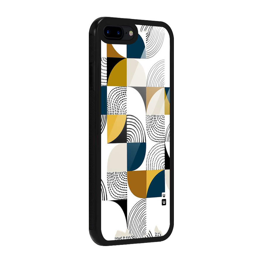 Boxes Pattern Glass Back Case for iPhone 8 Plus