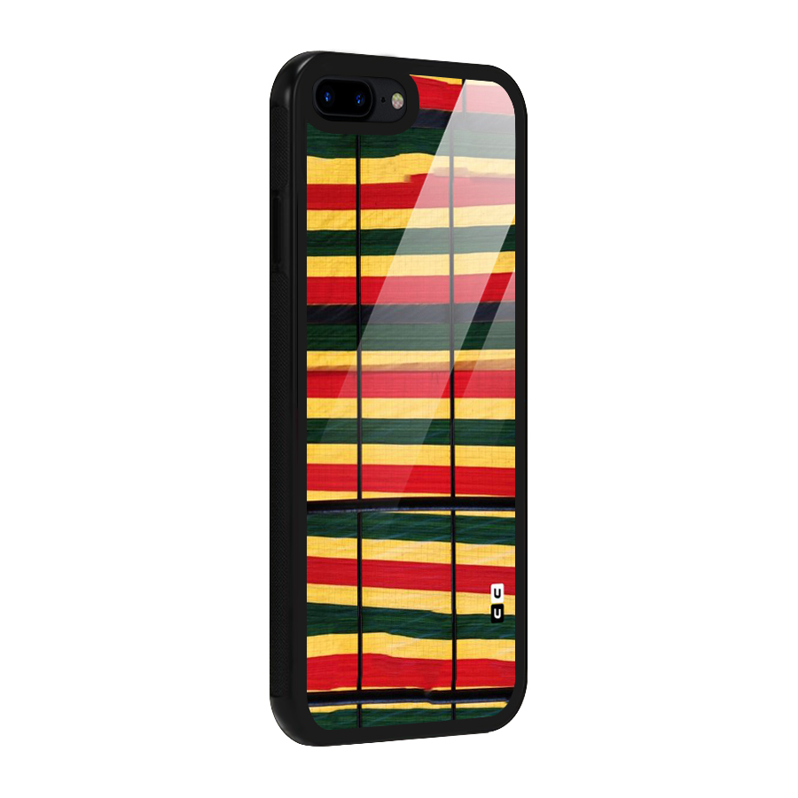 Bright Colors Lines Glass Back Case for iPhone 8 Plus