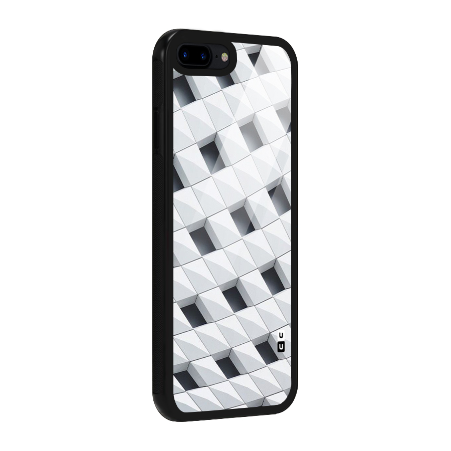 Building Pattern Glass Back Case for iPhone 8 Plus
