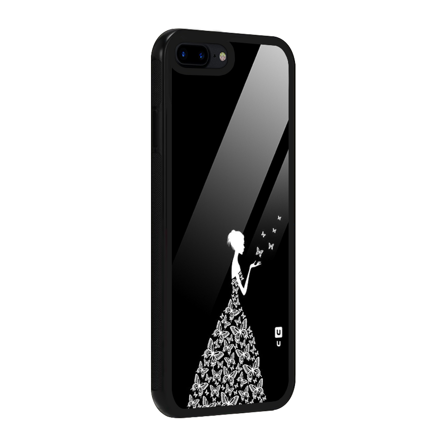 Butterfly Dress Glass Back Case for iPhone 8 Plus
