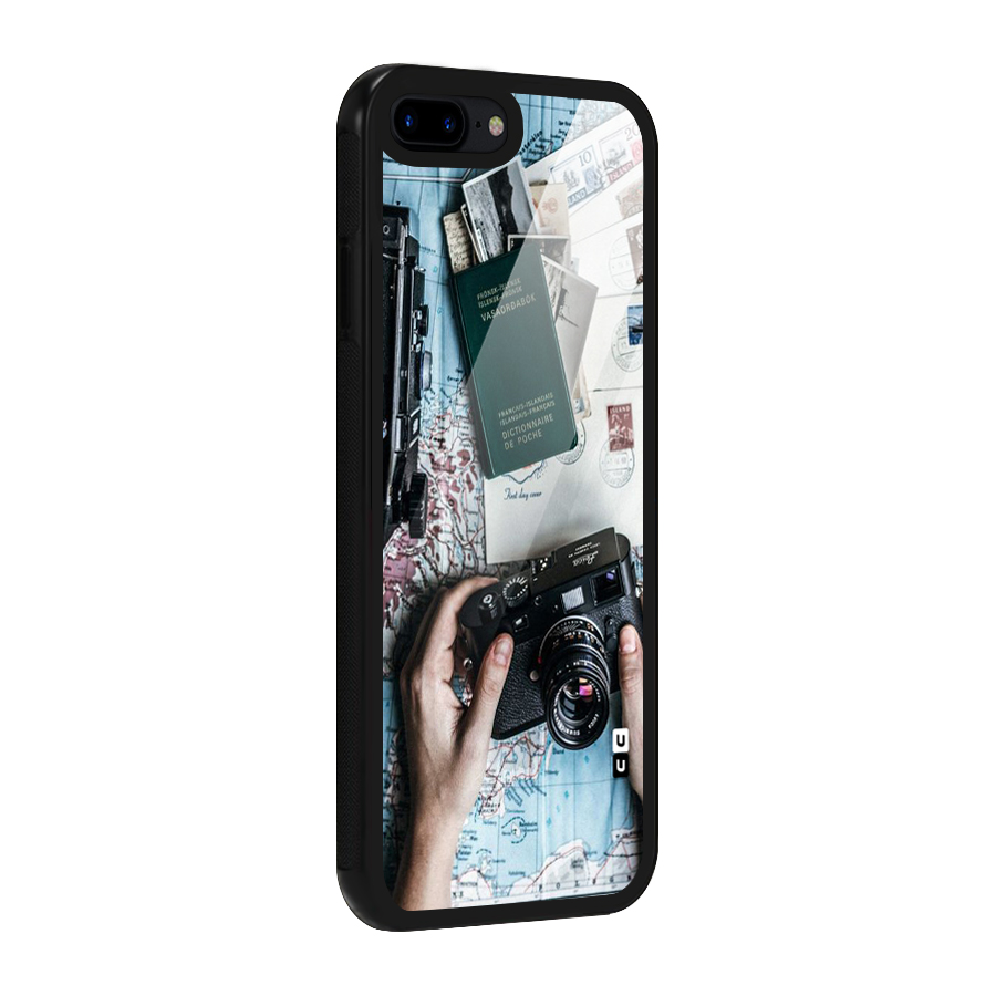 Camera and Postcards Glass Back Case for iPhone 8 Plus