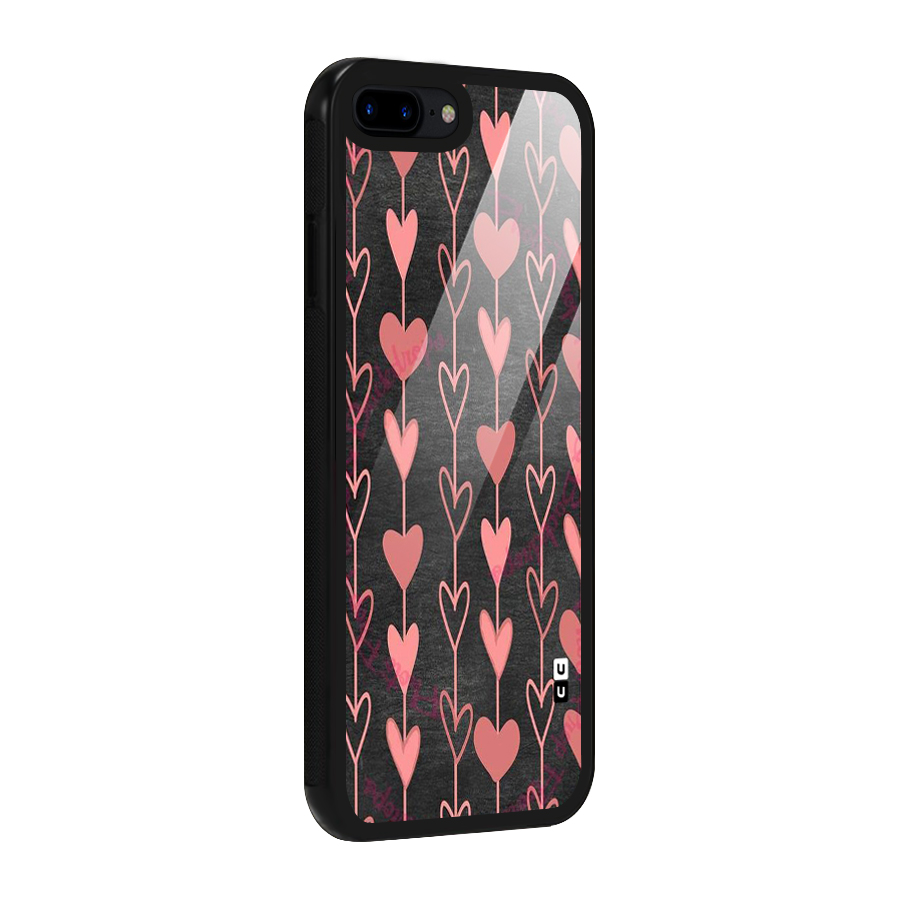 Chain Of Hearts Glass Back Case for iPhone 8 Plus