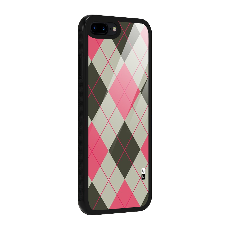 Check And Lines Glass Back Case for iPhone 8 Plus