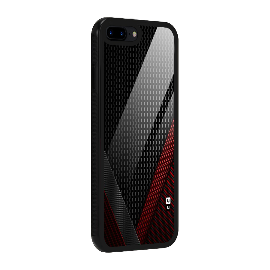 Classy Black Red Design Glass Back Case for iPhone 8 Plus