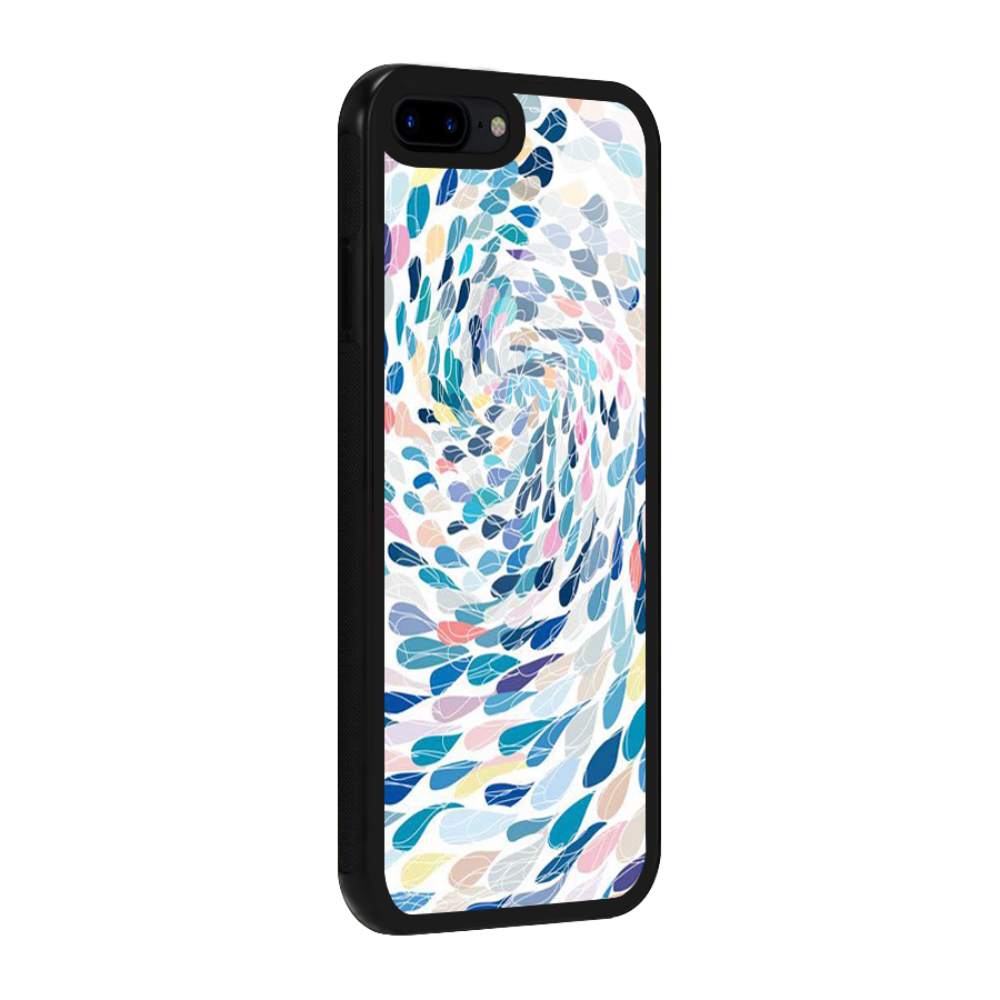 Color Droplets Swirls Glass Back Case for iPhone 8 Plus