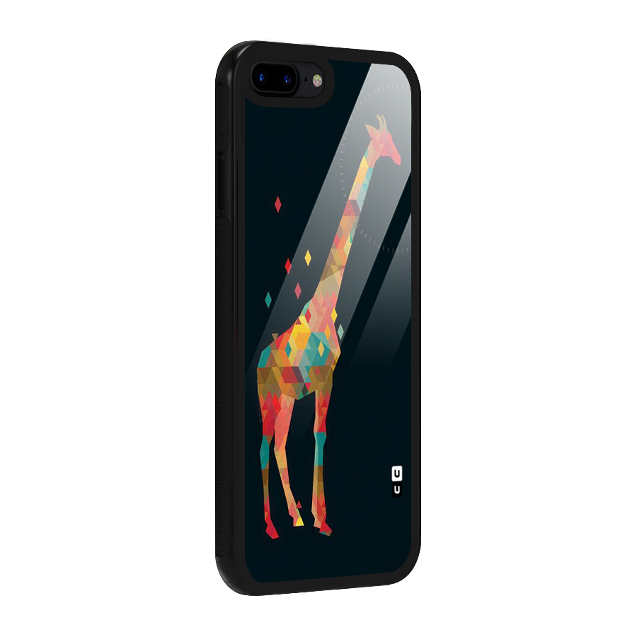 Colored Giraffe Glass Back Case for iPhone 8 Plus