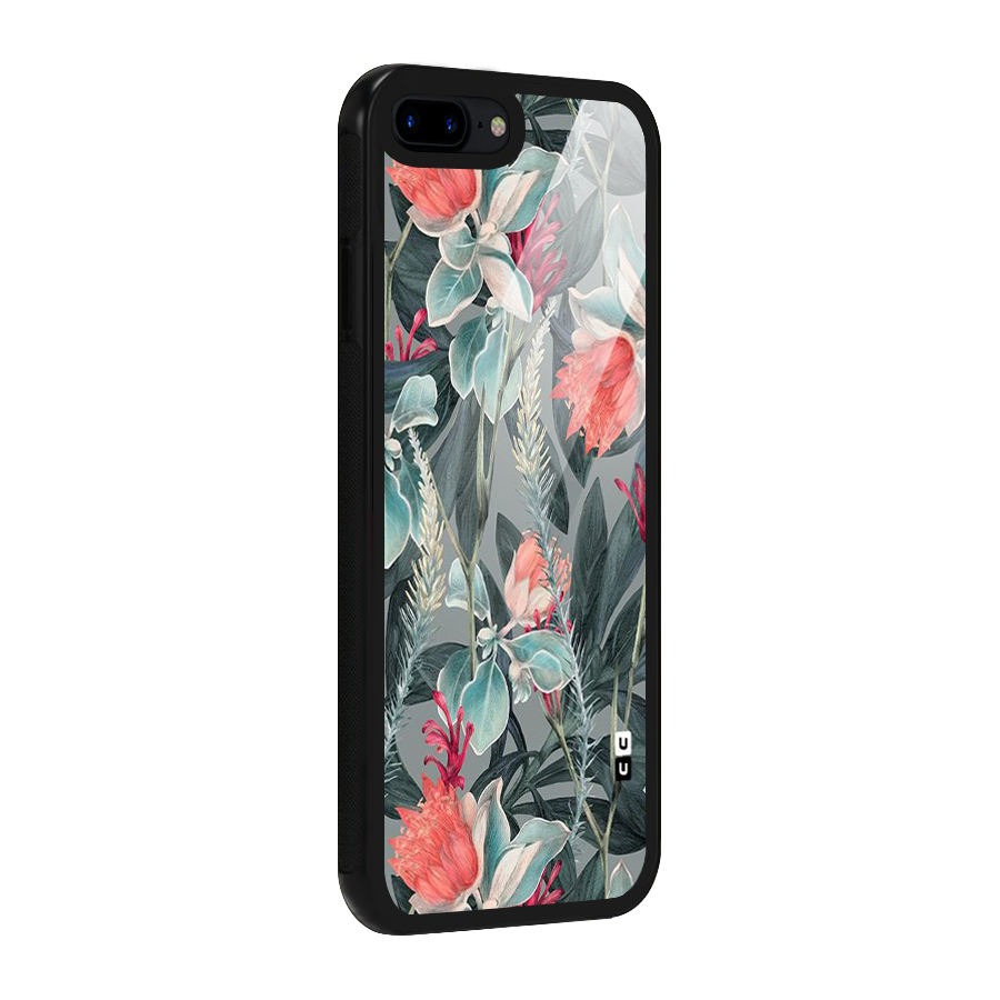 Colored Petals Glass Back Case for iPhone 8 Plus