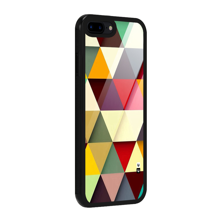 Colored Triangles Glass Back Case for iPhone 8 Plus