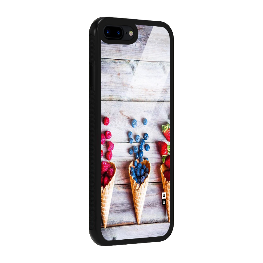 Cone Fruits Design Glass Back Case for iPhone 8 Plus