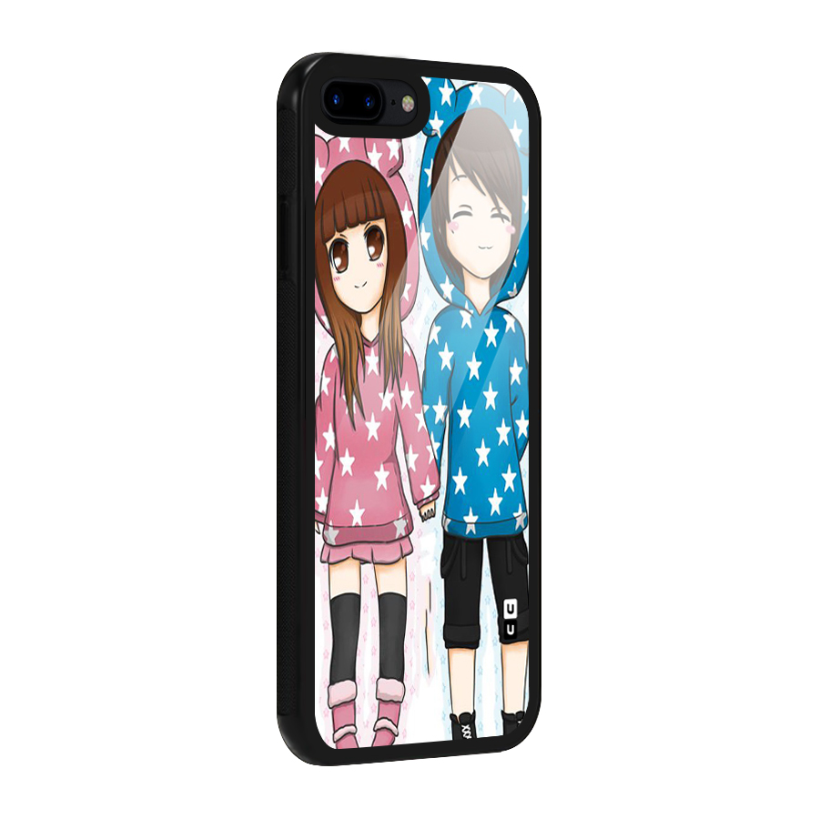 Couple In Stars Glass Back Case for iPhone 8 Plus